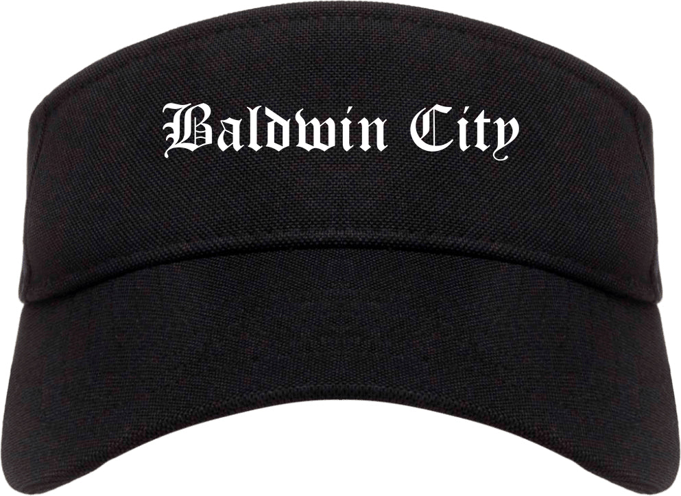 Baldwin City Kansas KS Old English Mens Visor Cap Hat Black