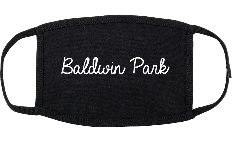 Baldwin Park California CA Script Cotton Face Mask Black