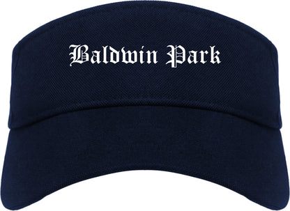 Baldwin Park California CA Old English Mens Visor Cap Hat Navy Blue