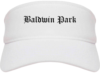 Baldwin Park California CA Old English Mens Visor Cap Hat White