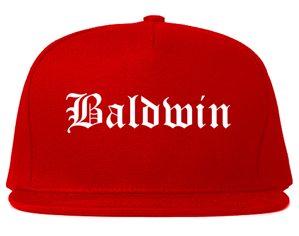 Baldwin Pennsylvania PA Old English Mens Snapback Hat Red