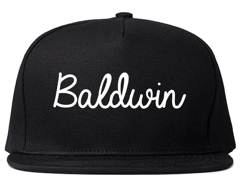 Baldwin Pennsylvania PA Script Mens Snapback Hat Black