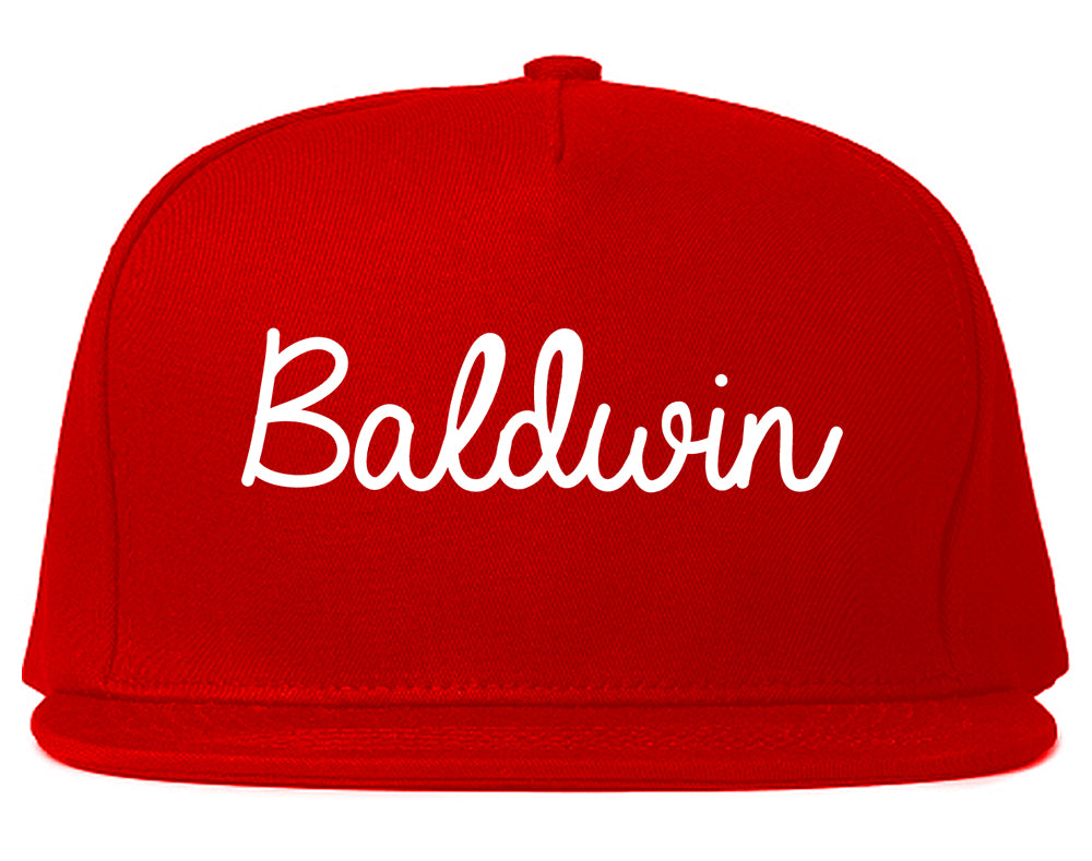 Baldwin Pennsylvania PA Script Mens Snapback Hat Red
