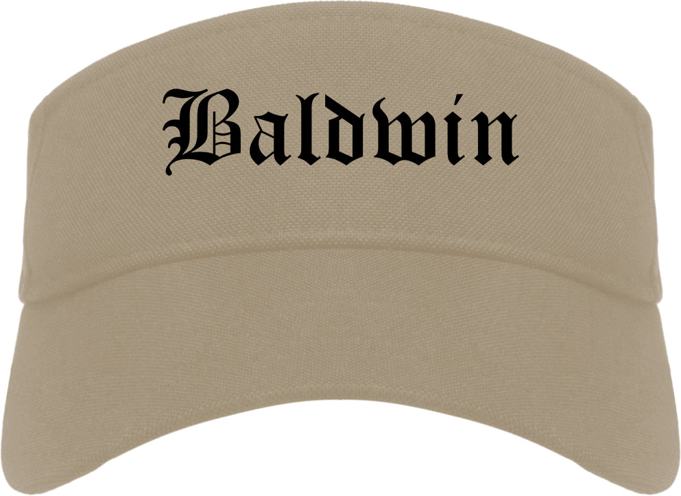 Baldwin Pennsylvania PA Old English Mens Visor Cap Hat Khaki
