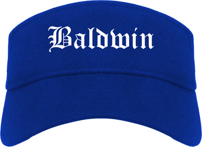 Baldwin Pennsylvania PA Old English Mens Visor Cap Hat Royal Blue