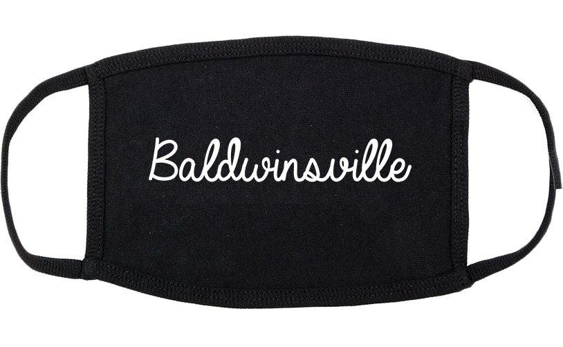 Baldwinsville New York NY Script Cotton Face Mask Black