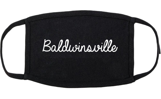 Baldwinsville New York NY Script Cotton Face Mask Black