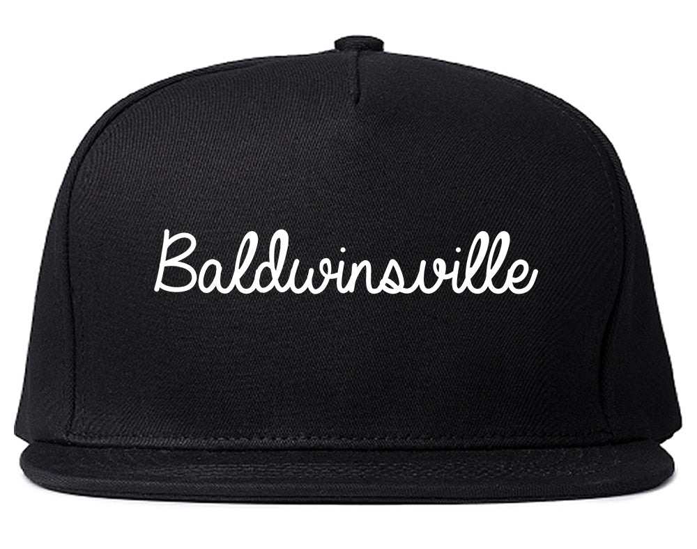 Baldwinsville New York NY Script Mens Snapback Hat Black