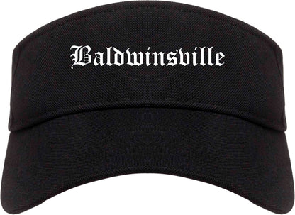 Baldwinsville New York NY Old English Mens Visor Cap Hat Black
