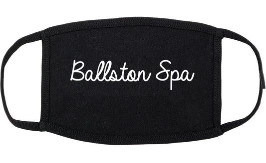 Ballston Spa New York NY Script Cotton Face Mask Black