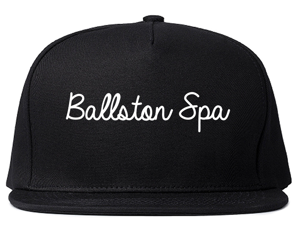 Ballston Spa New York NY Script Mens Snapback Hat Black
