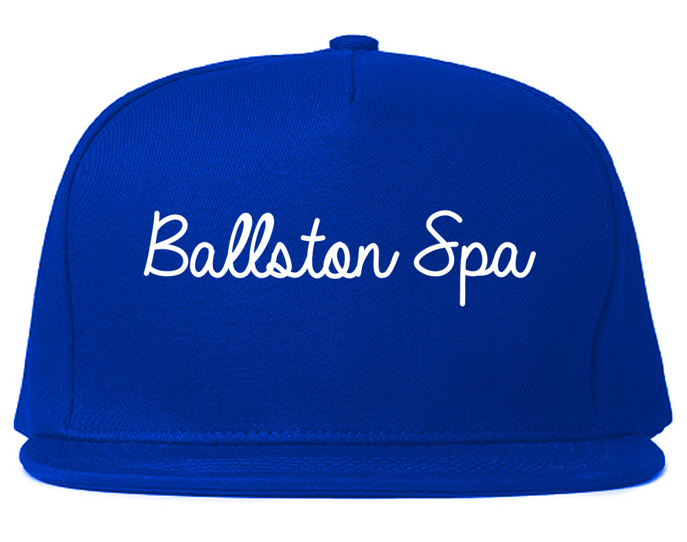 Ballston Spa New York NY Script Mens Snapback Hat Royal Blue