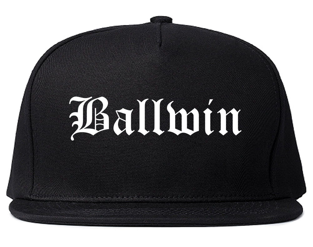 Ballwin Missouri MO Old English Mens Snapback Hat Black