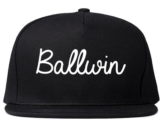 Ballwin Missouri MO Script Mens Snapback Hat Black