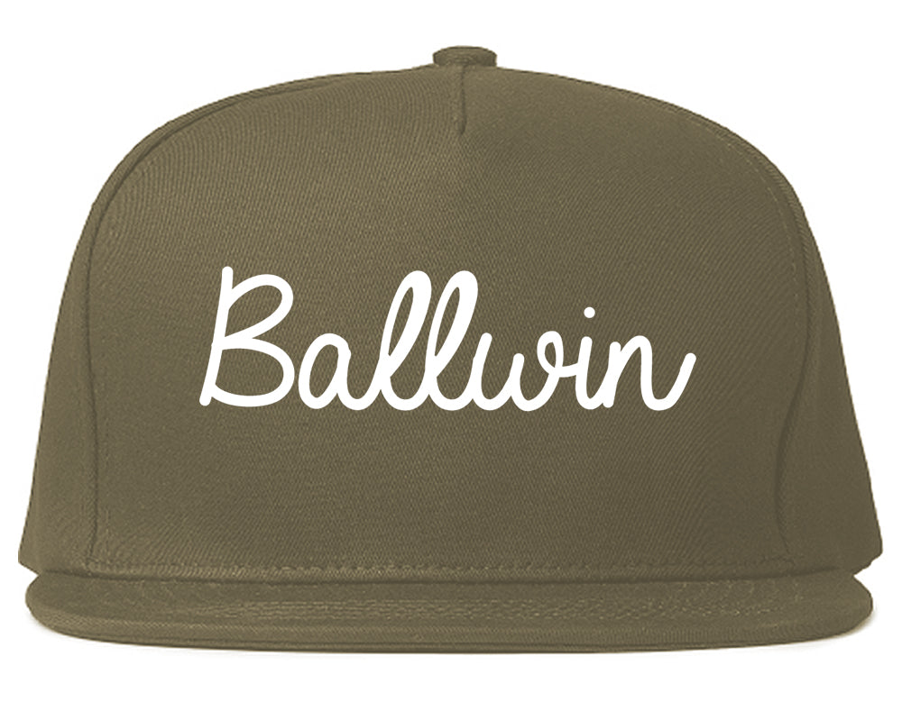 Ballwin Missouri MO Script Mens Snapback Hat Grey