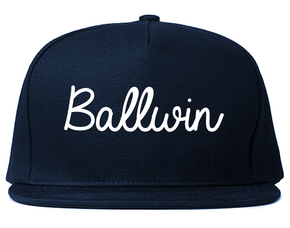 Ballwin Missouri MO Script Mens Snapback Hat Navy Blue