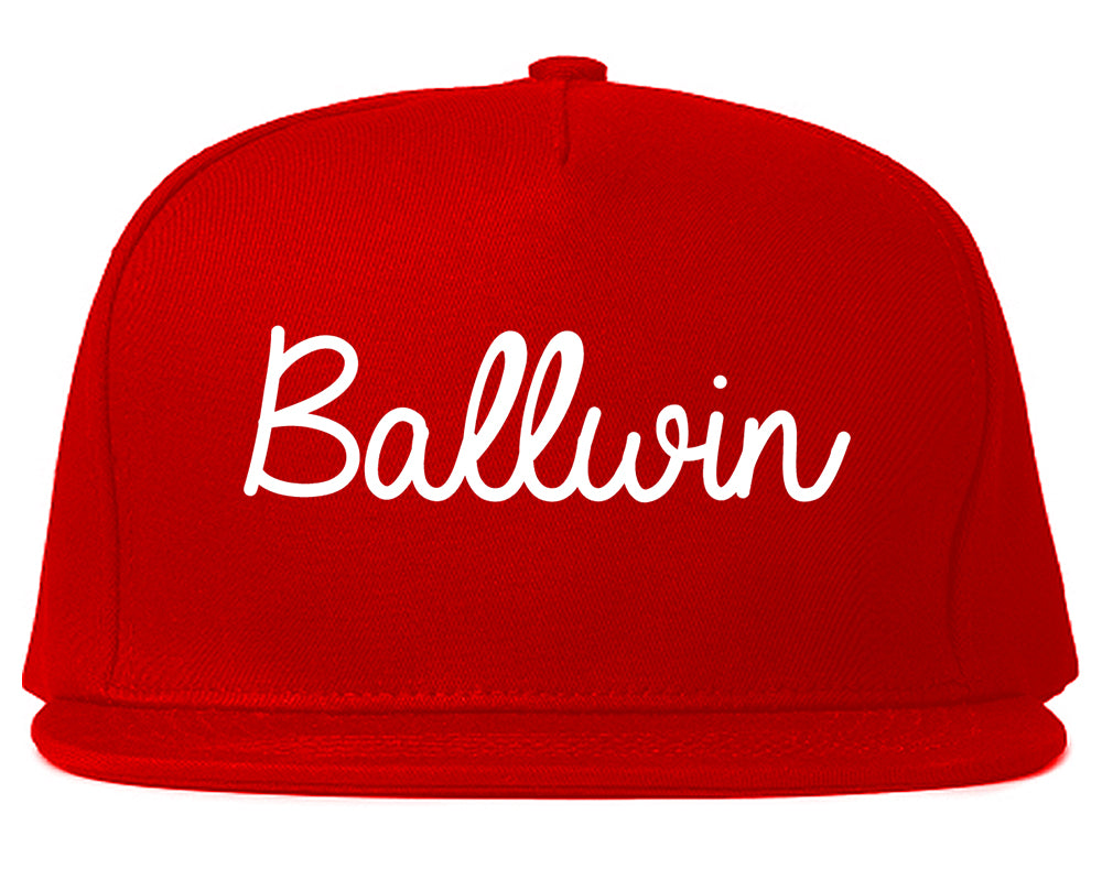 Ballwin Missouri MO Script Mens Snapback Hat Red