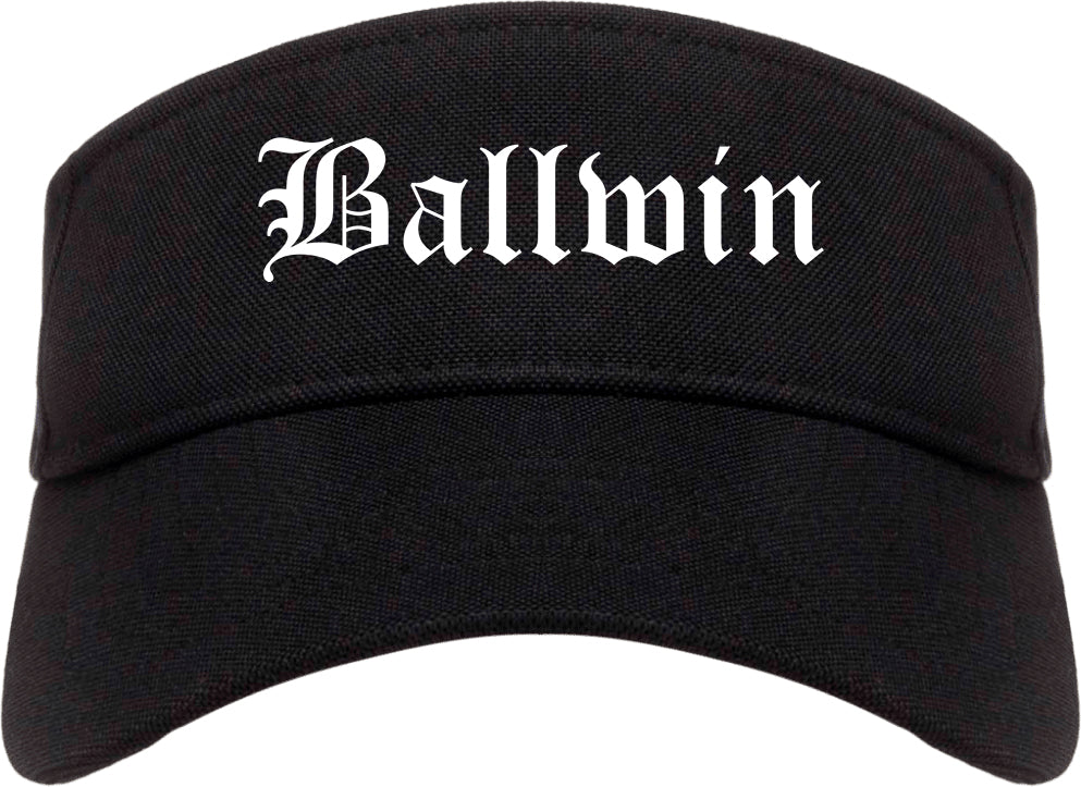 Ballwin Missouri MO Old English Mens Visor Cap Hat Black