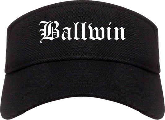 Ballwin Missouri MO Old English Mens Visor Cap Hat Black