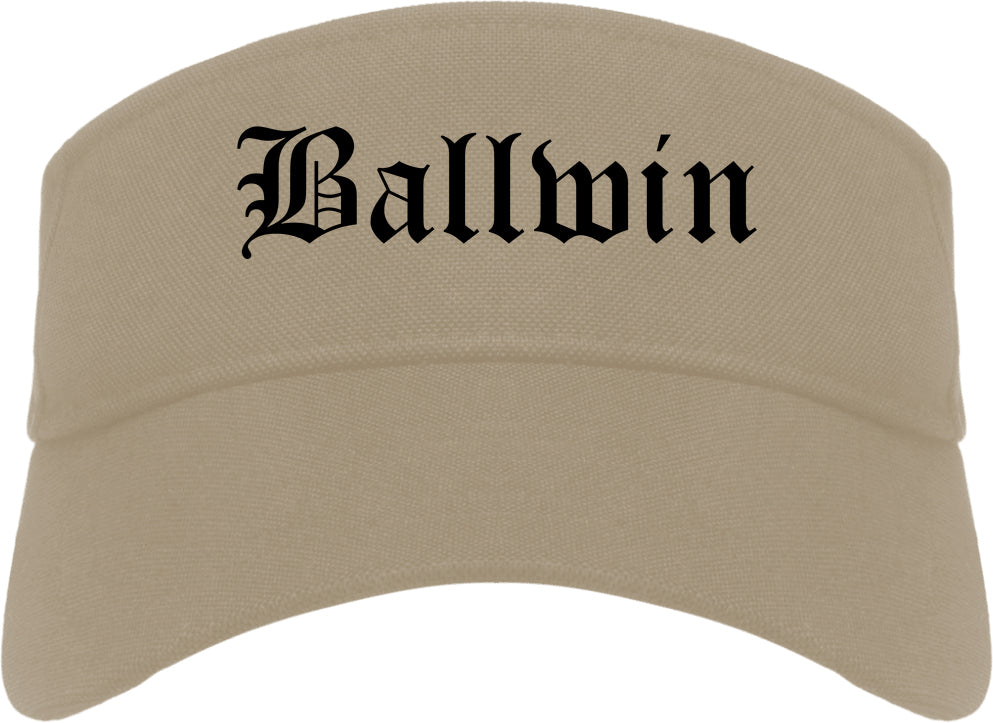 Ballwin Missouri MO Old English Mens Visor Cap Hat Khaki