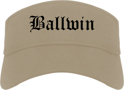 Ballwin Missouri MO Old English Mens Visor Cap Hat Khaki