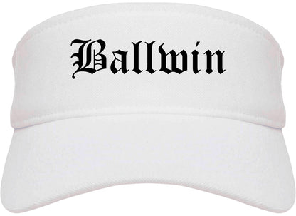 Ballwin Missouri MO Old English Mens Visor Cap Hat White