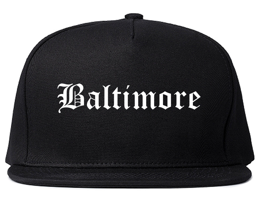 Baltimore Maryland MD Old English Mens Snapback Hat Black