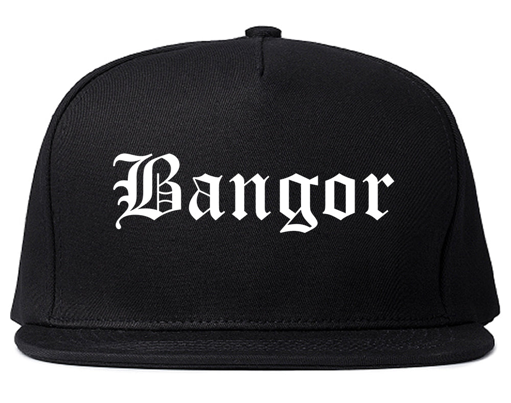 Bangor Maine ME Old English Mens Snapback Hat Black