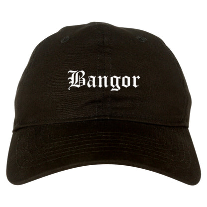 Bangor Maine ME Old English Mens Dad Hat Baseball Cap Black