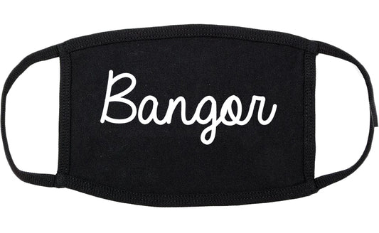 Bangor Pennsylvania PA Script Cotton Face Mask Black