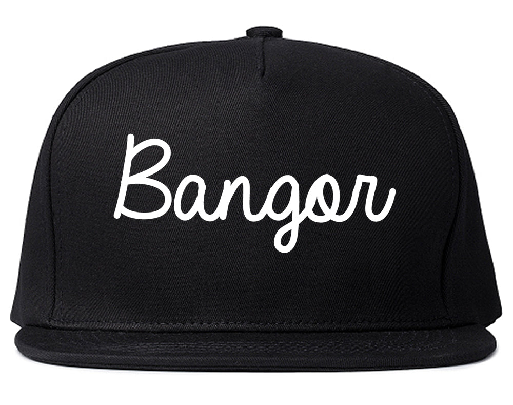 Bangor Pennsylvania PA Script Mens Snapback Hat Black