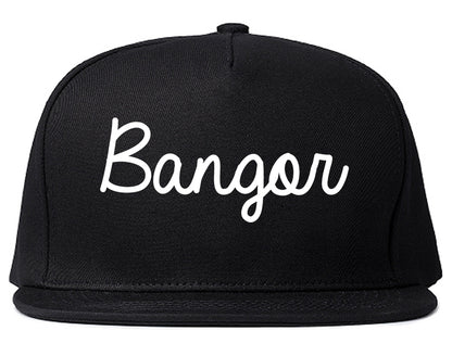 Bangor Pennsylvania PA Script Mens Snapback Hat Black