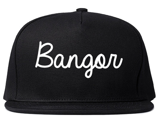 Bangor Pennsylvania PA Script Mens Snapback Hat Black
