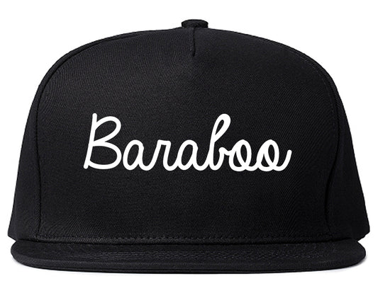 Baraboo Wisconsin WI Script Mens Snapback Hat Black