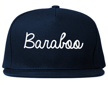 Baraboo Wisconsin WI Script Mens Snapback Hat Navy Blue