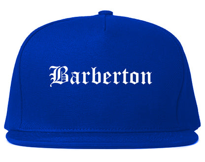 Barberton Ohio OH Old English Mens Snapback Hat Royal Blue