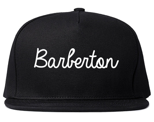 Barberton Ohio OH Script Mens Snapback Hat Black