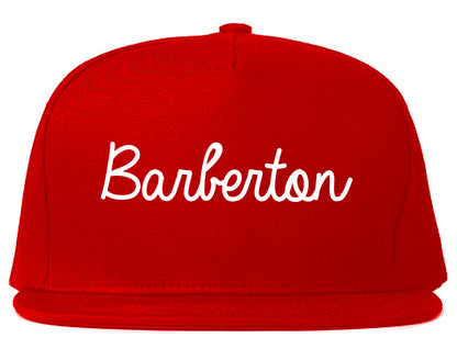 Barberton Ohio OH Script Mens Snapback Hat Red