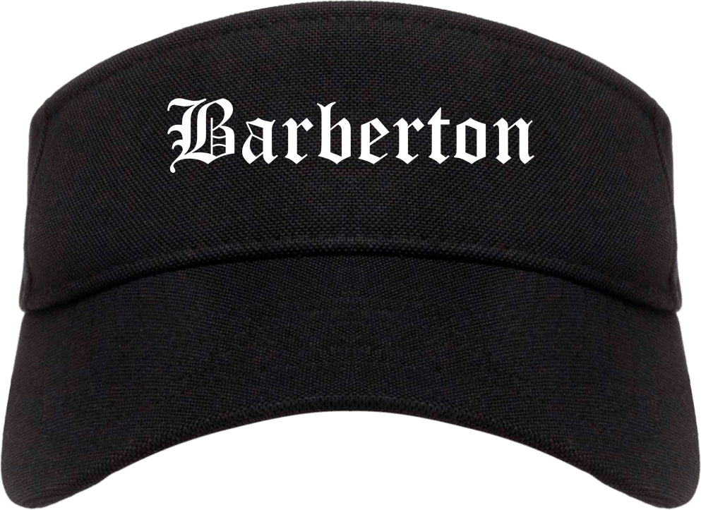 Barberton Ohio OH Old English Mens Visor Cap Hat Black