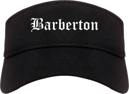 Barberton Ohio OH Old English Mens Visor Cap Hat Black