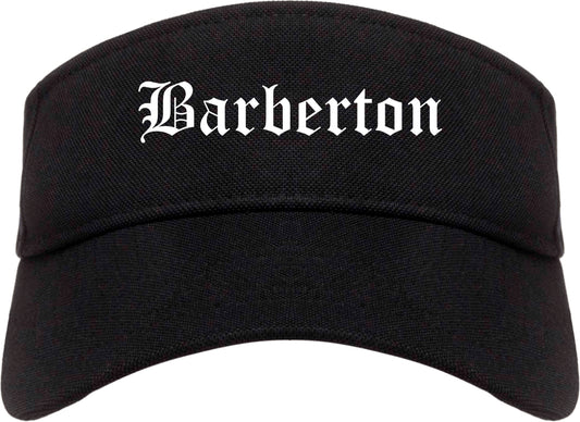 Barberton Ohio OH Old English Mens Visor Cap Hat Black