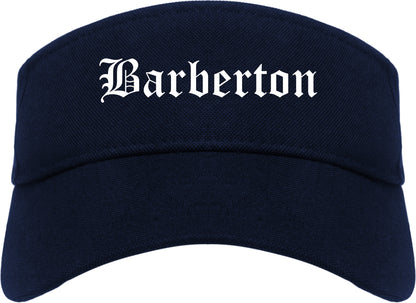 Barberton Ohio OH Old English Mens Visor Cap Hat Navy Blue