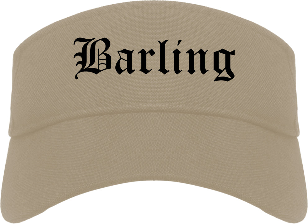Barling Arkansas AR Old English Mens Visor Cap Hat Khaki