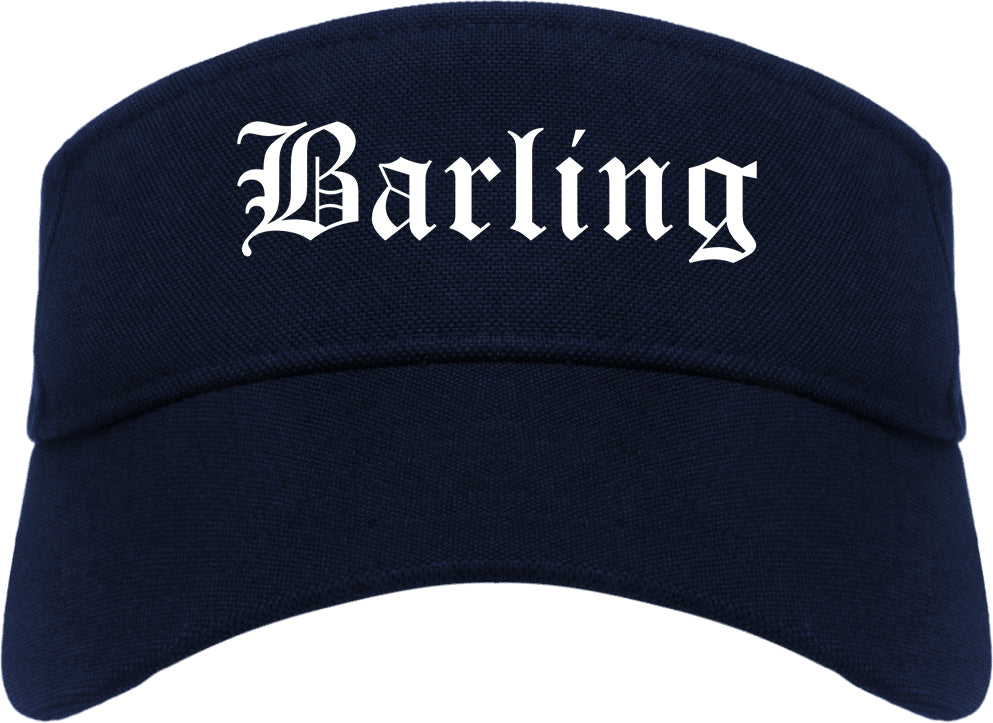 Barling Arkansas AR Old English Mens Visor Cap Hat Navy Blue