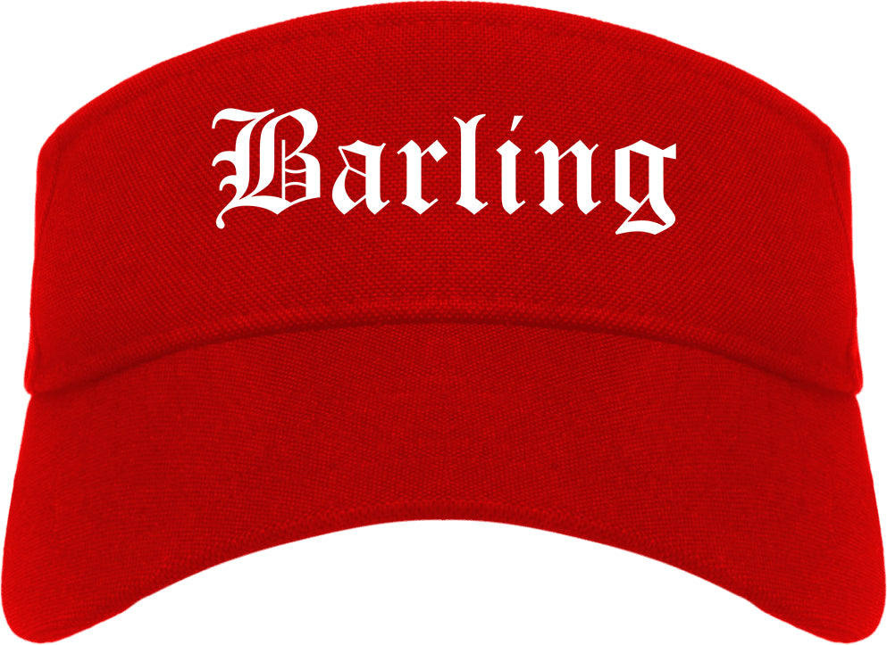 Barling Arkansas AR Old English Mens Visor Cap Hat Red