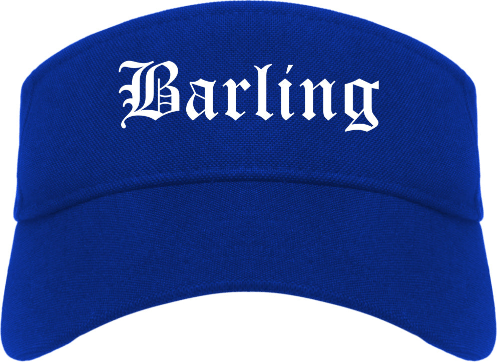 Barling Arkansas AR Old English Mens Visor Cap Hat Royal Blue