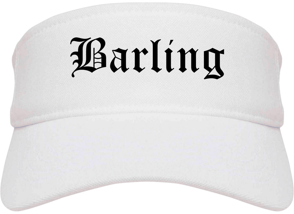 Barling Arkansas AR Old English Mens Visor Cap Hat White