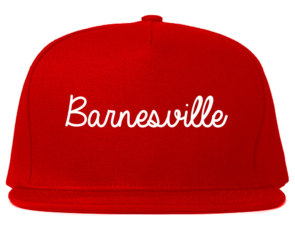 Barnesville Georgia GA Script Mens Snapback Hat Red