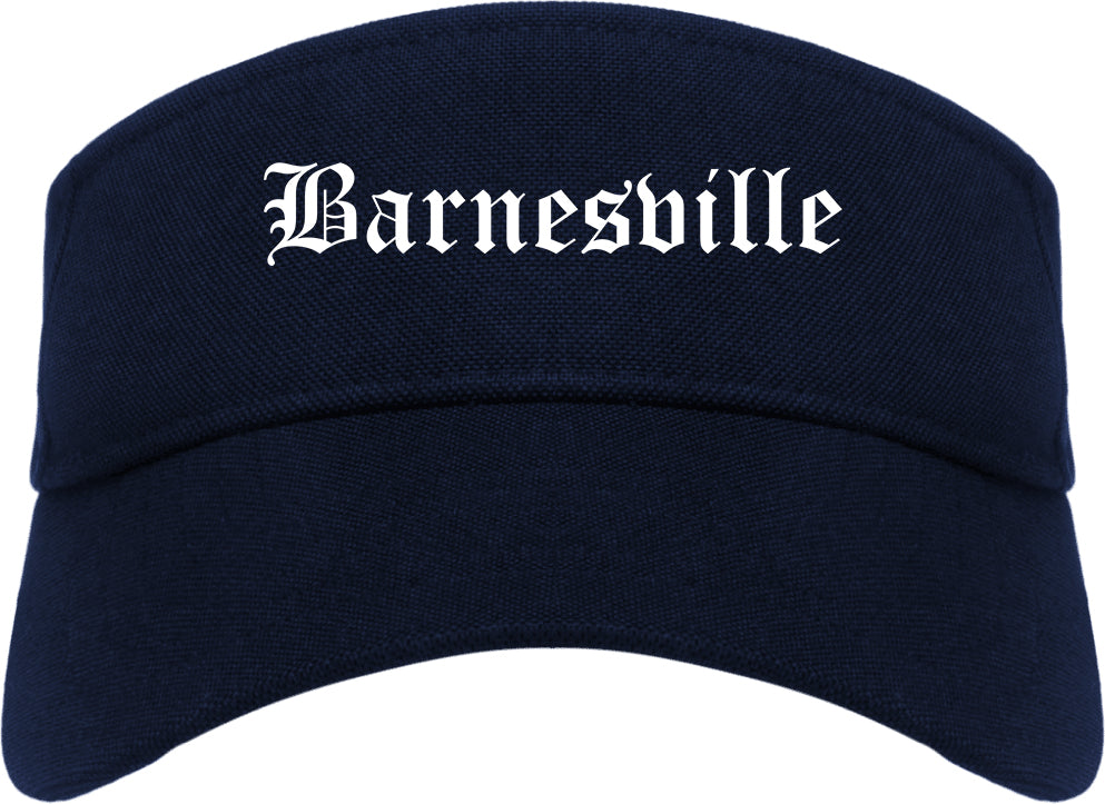 Barnesville Georgia GA Old English Mens Visor Cap Hat Navy Blue