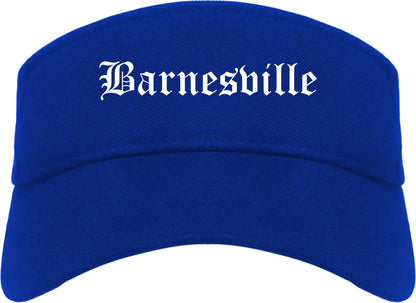 Barnesville Georgia GA Old English Mens Visor Cap Hat Royal Blue